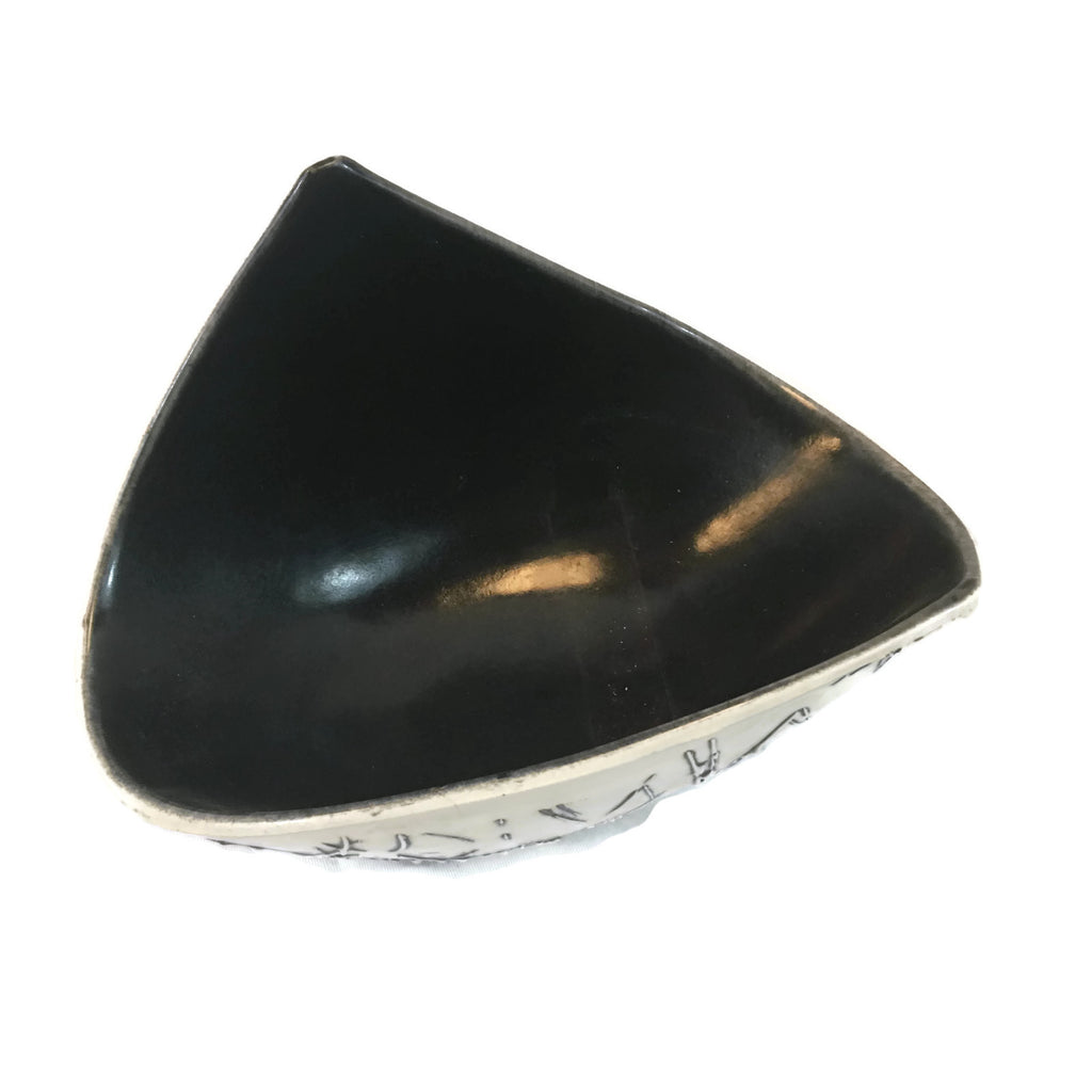 Mid Century Modern Black & White Dish