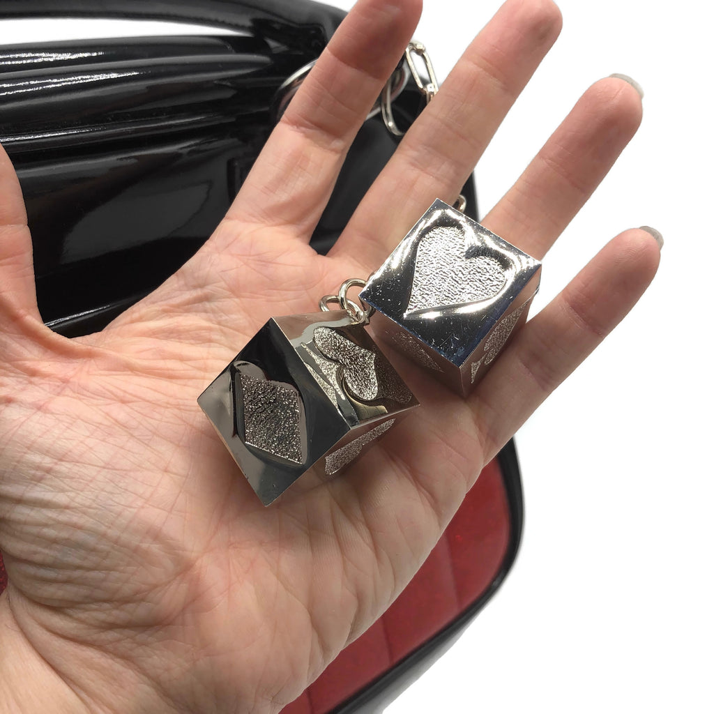 Lux De Ville Rockabilly Style Glitter Red & Black Vinyl Purse NWT