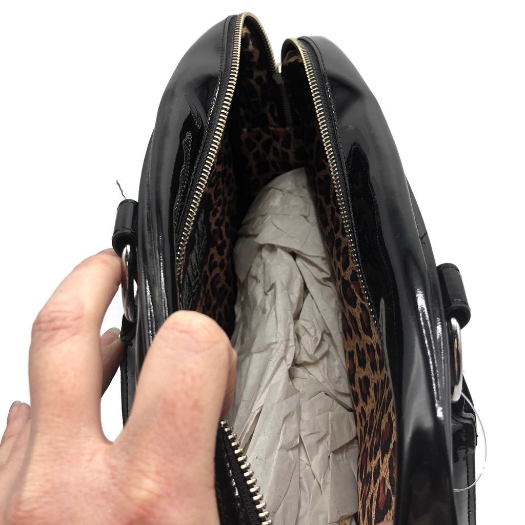 Lux De Ville Rockabilly Style Glitter Red & Black Vinyl Purse NWT