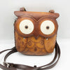 Vintage Tooled Owl Leather Crossbody Bag