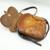 Vintage Tooled Owl Leather Crossbody Bag