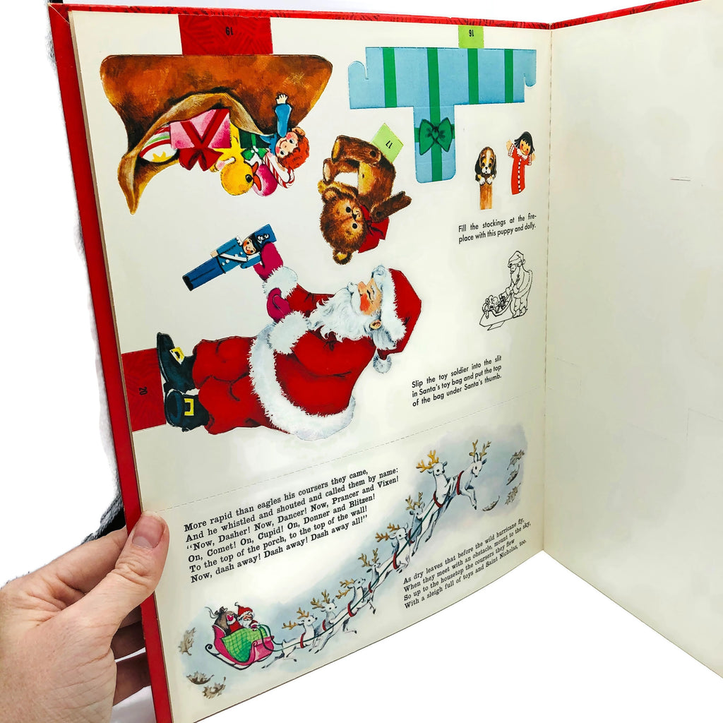 Vintage Whitman The Night Before Christmas Set Up Press-out Scene & Poem