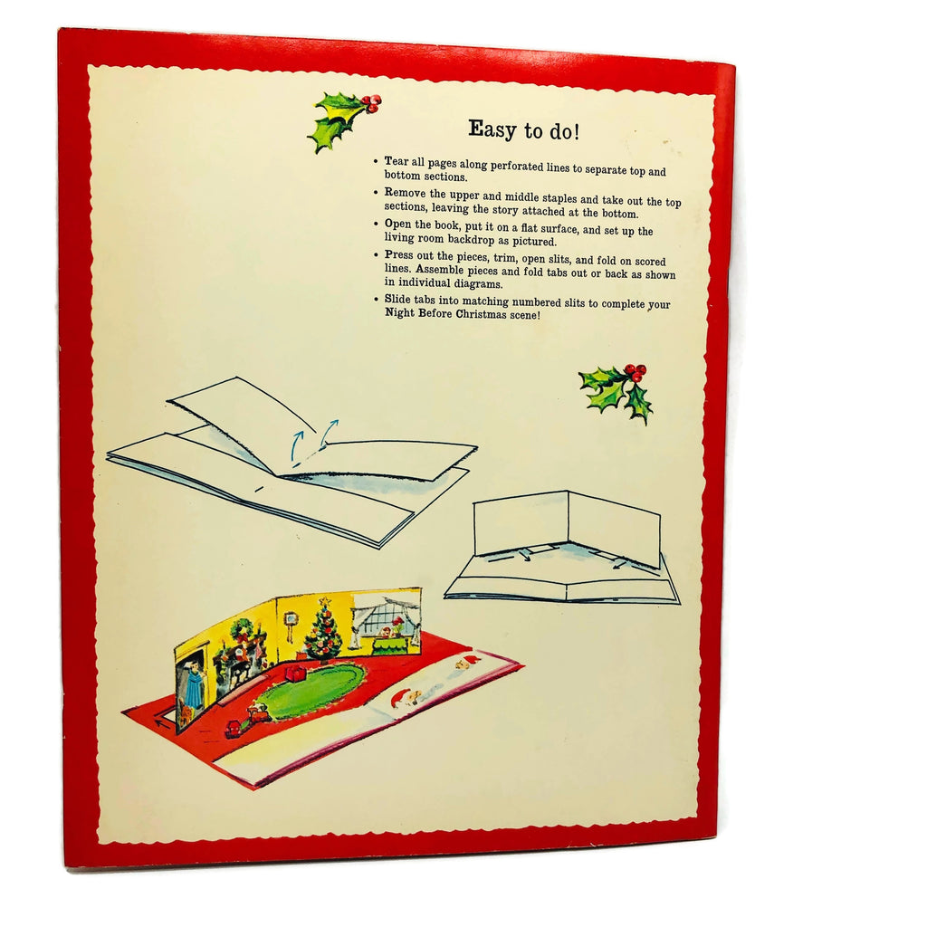 Vintage Whitman The Night Before Christmas Set Up Press-out Scene & Poem