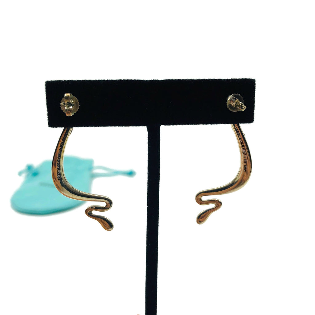 Vintage Rare & Retired Elsa Peretti Tiffany & Co Sterling Silver Snake Earrings