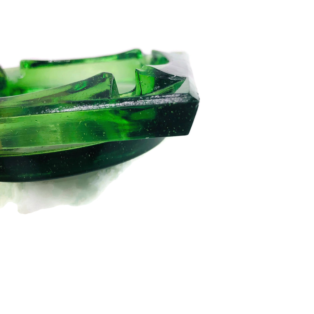 Vintage Travel Lodge 1940’s Depression Green Advertising Ashtray