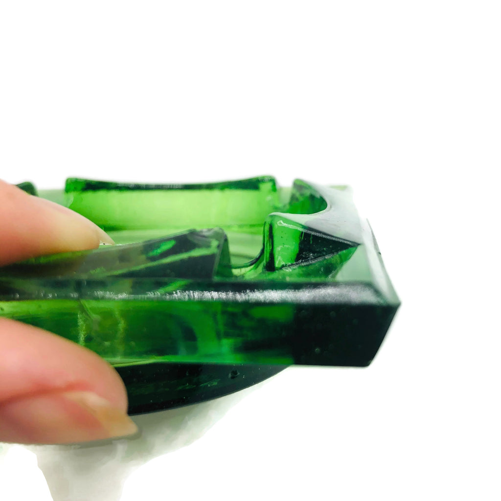 Vintage Travel Lodge 1940’s Depression Green Advertising Ashtray