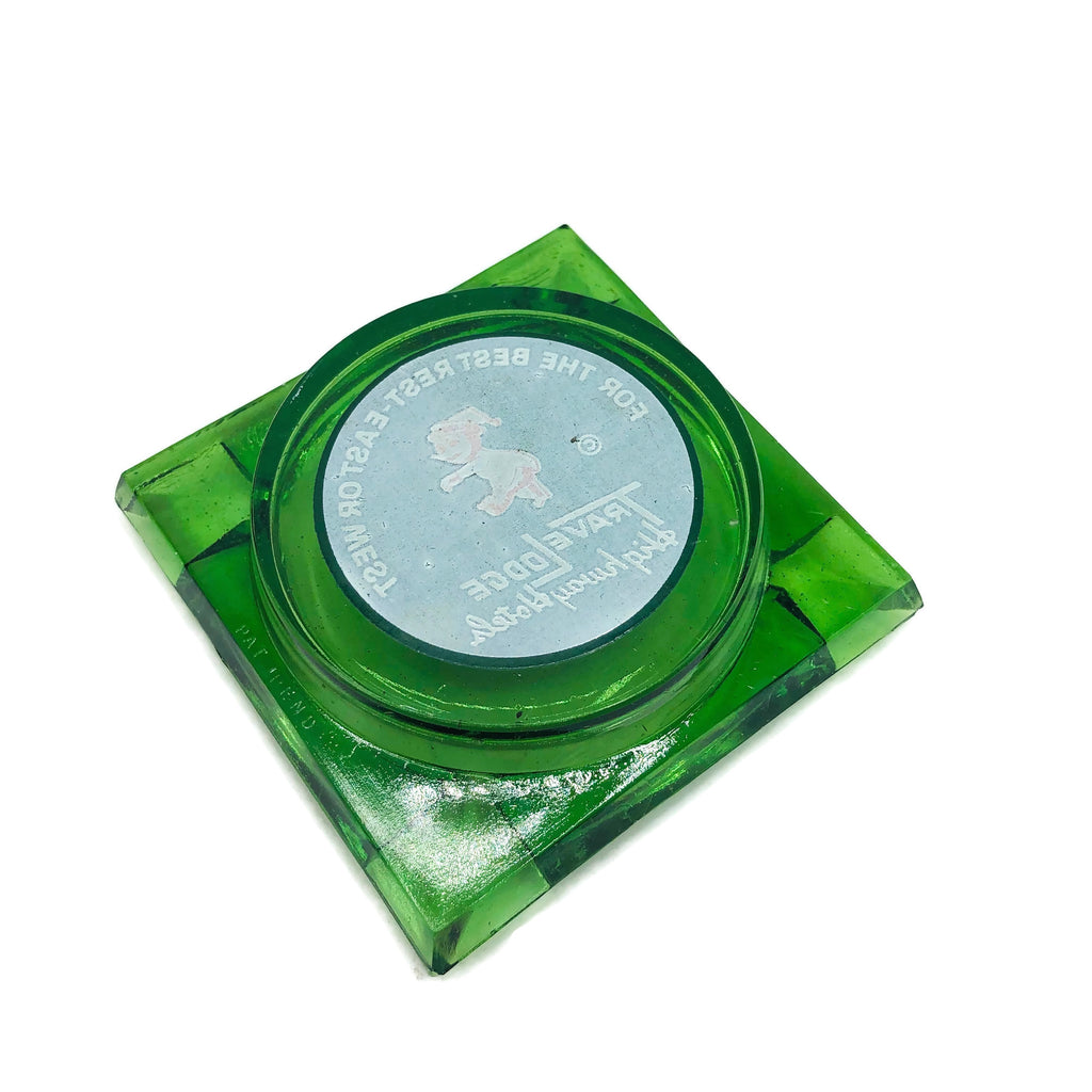 Vintage Travel Lodge 1940’s Depression Green Advertising Ashtray