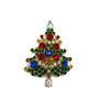 Vintage Rhinestone Christmas Tree Brooch