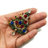 Vintage Rhinestone Christmas Tree Brooch