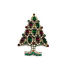Vintage Red Green & Clear Eisenberg Ice Christmas Tree Rhinestone Brooch