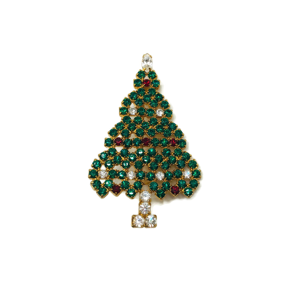 Vintage Rhinestone Eisenberg Ice Christmas Tree Brooch