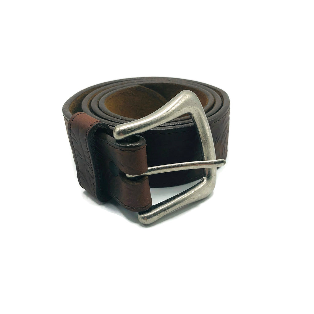 Vintage Tooled Leather Belt