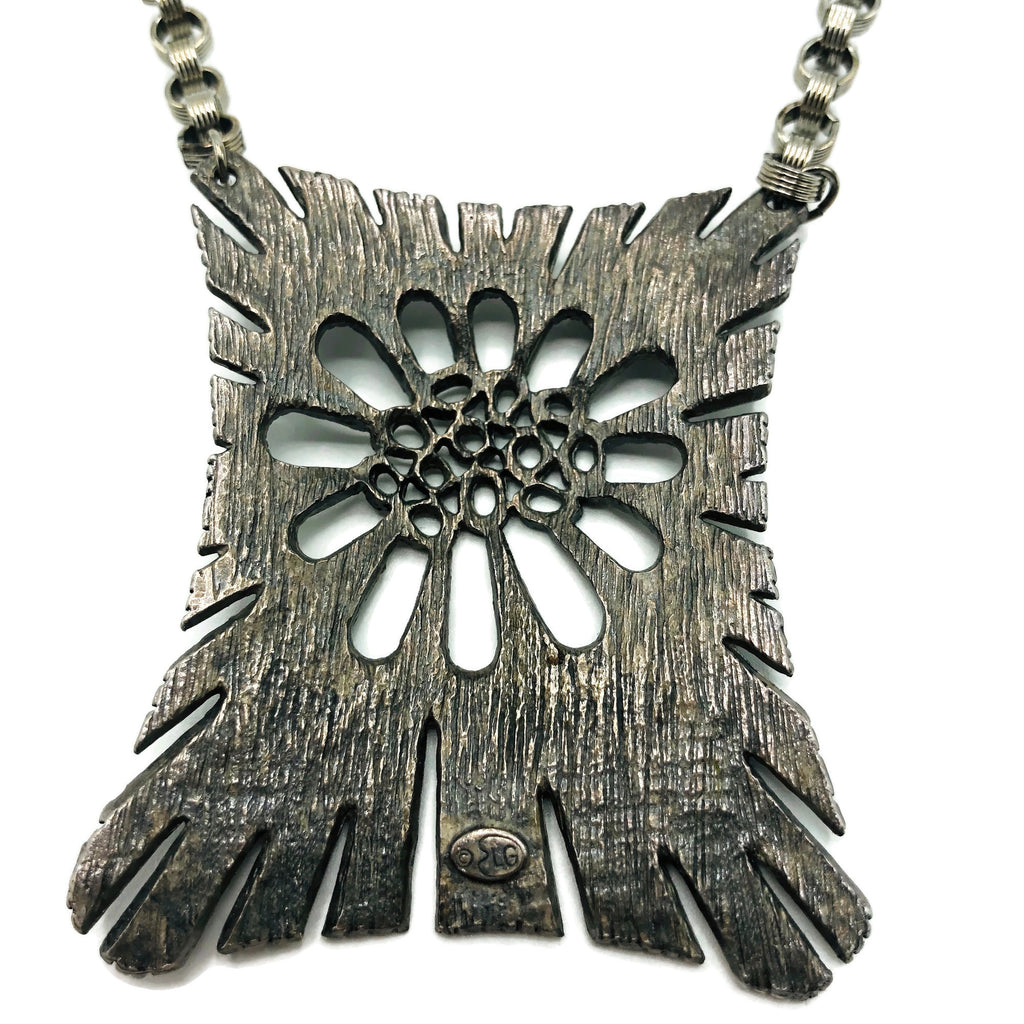 Vintage Signed LB Studio Modernest Art Necklace