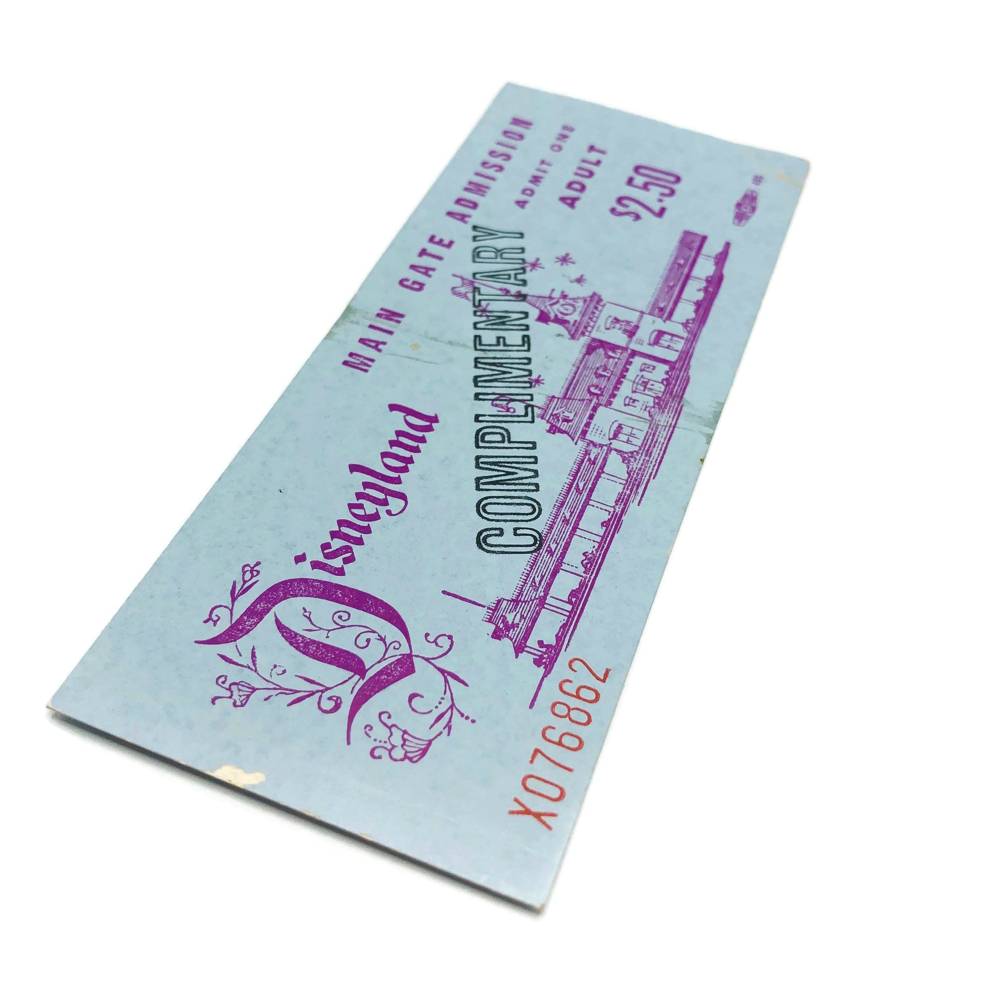 Vintage Disneyland Main Gate Admission Admit One Ticket