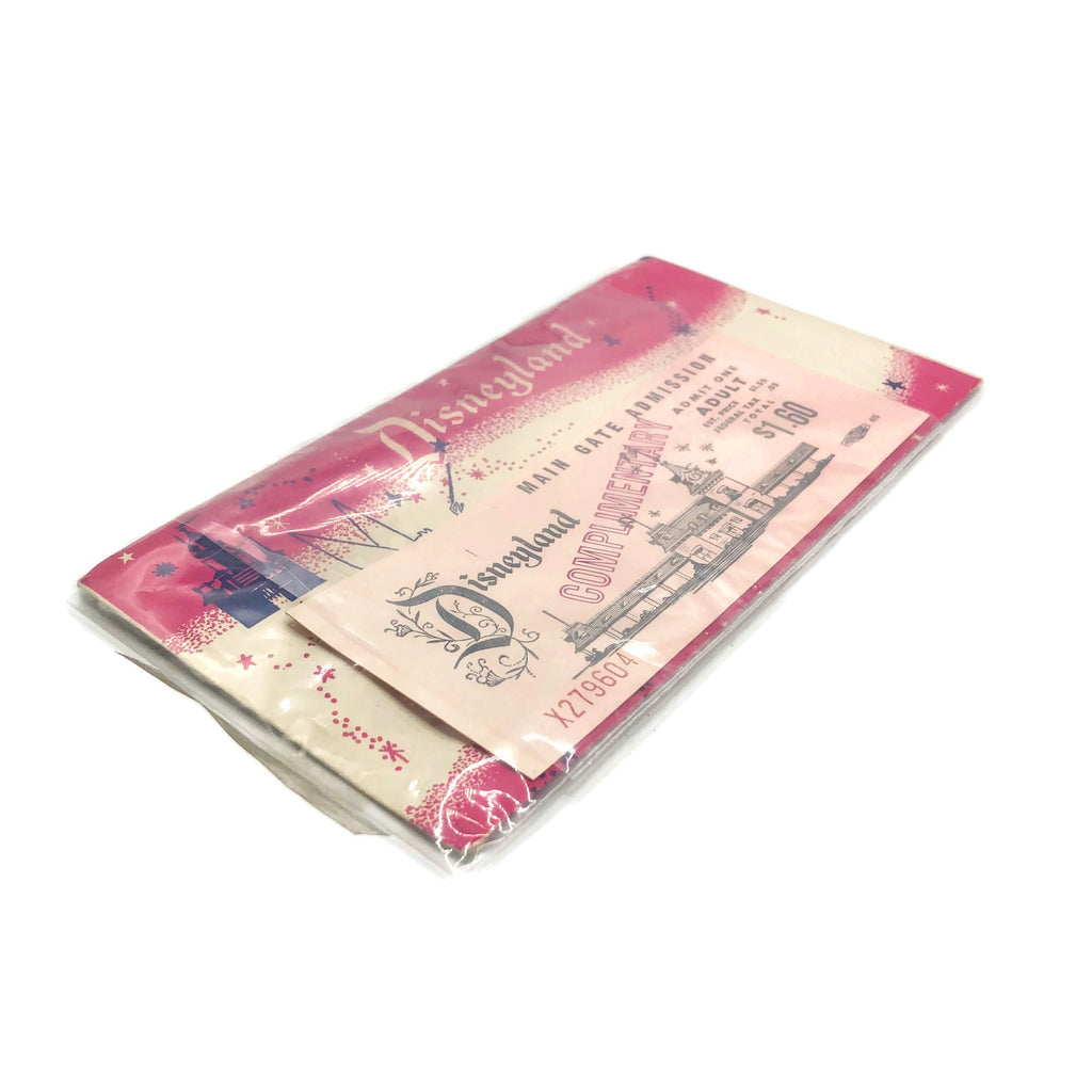 Vintage Disneyland Main Gate Admission Admit One Ticket & Envelope