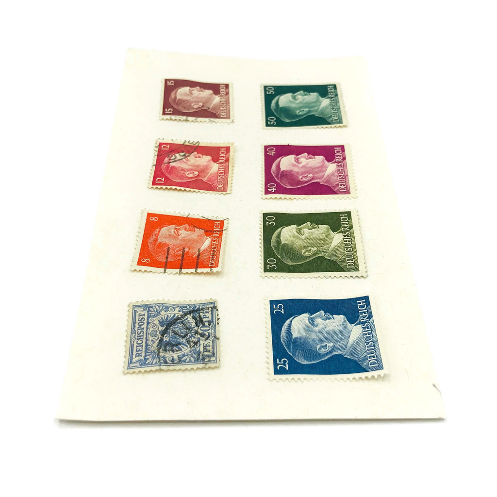 Vintage Lot of 8 1930's 1940's Hitler Postage Stamps