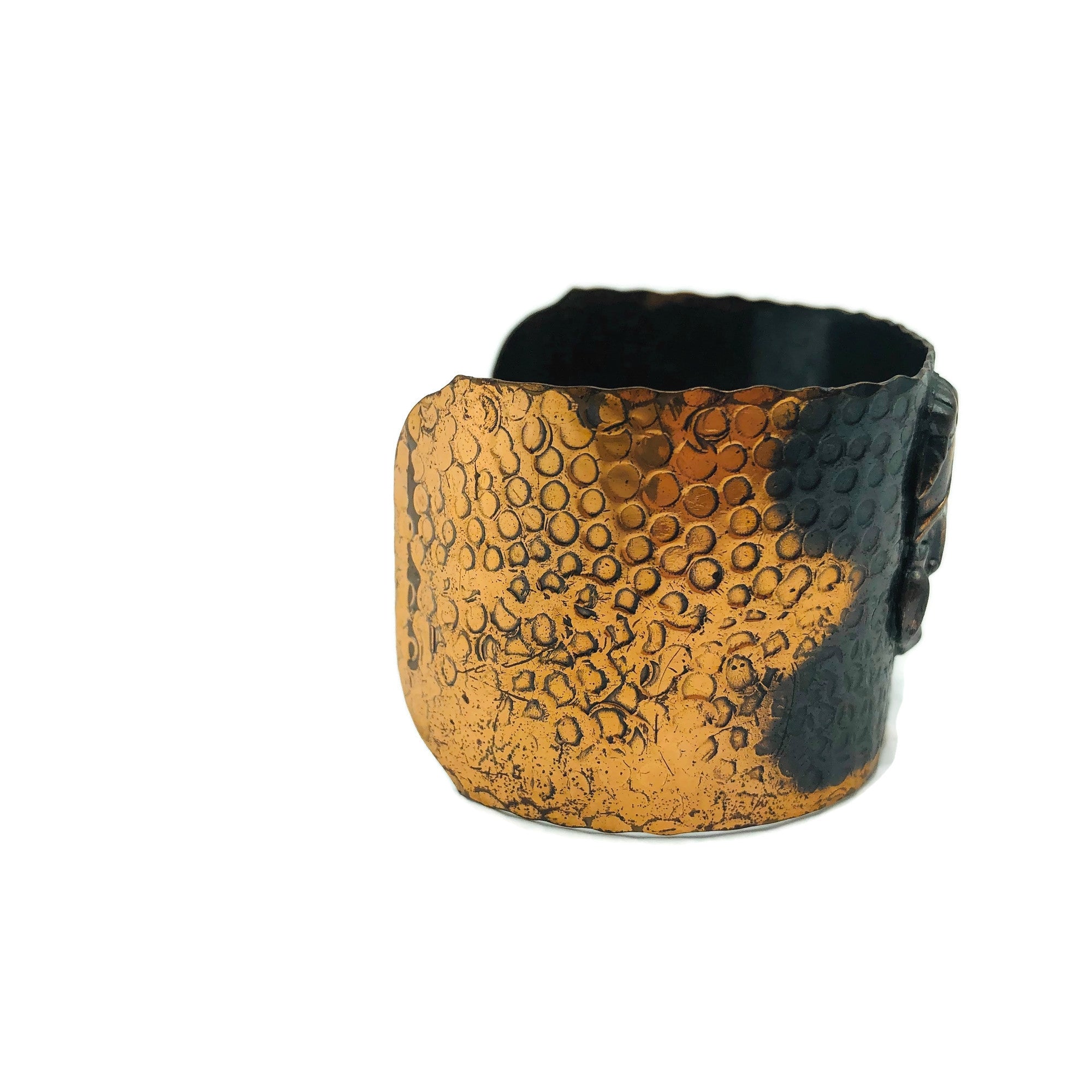 Vintage Copper Comedy & Tragedy Cuff Bracelet