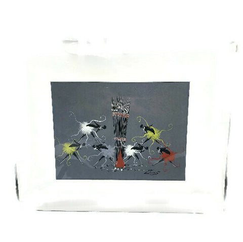 Mid Century Modern African Dancer Painting