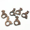 Vintage Set of 6 Monterey Style Wooden Napkin Rings