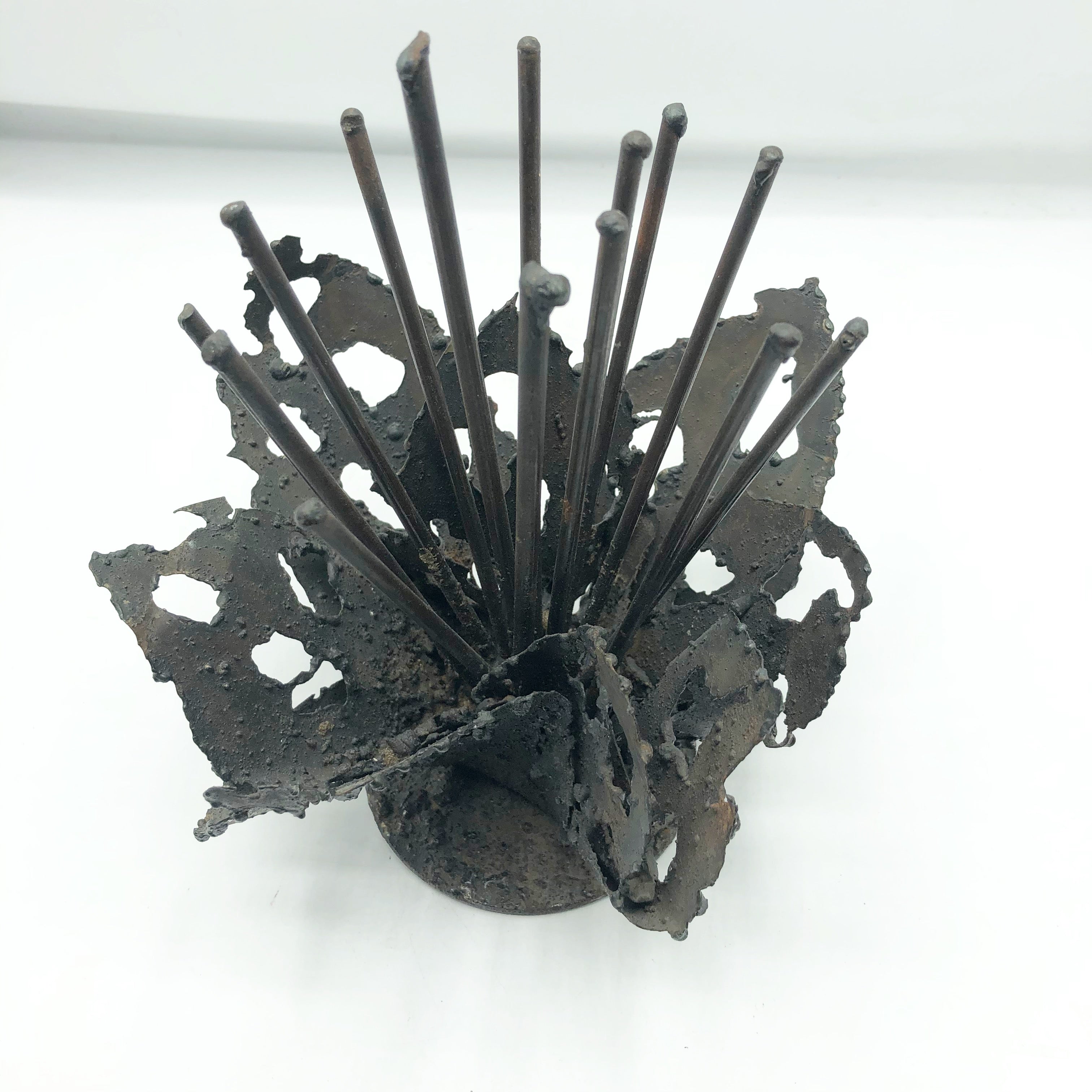Vintage Brutalist Cattail Sculpture