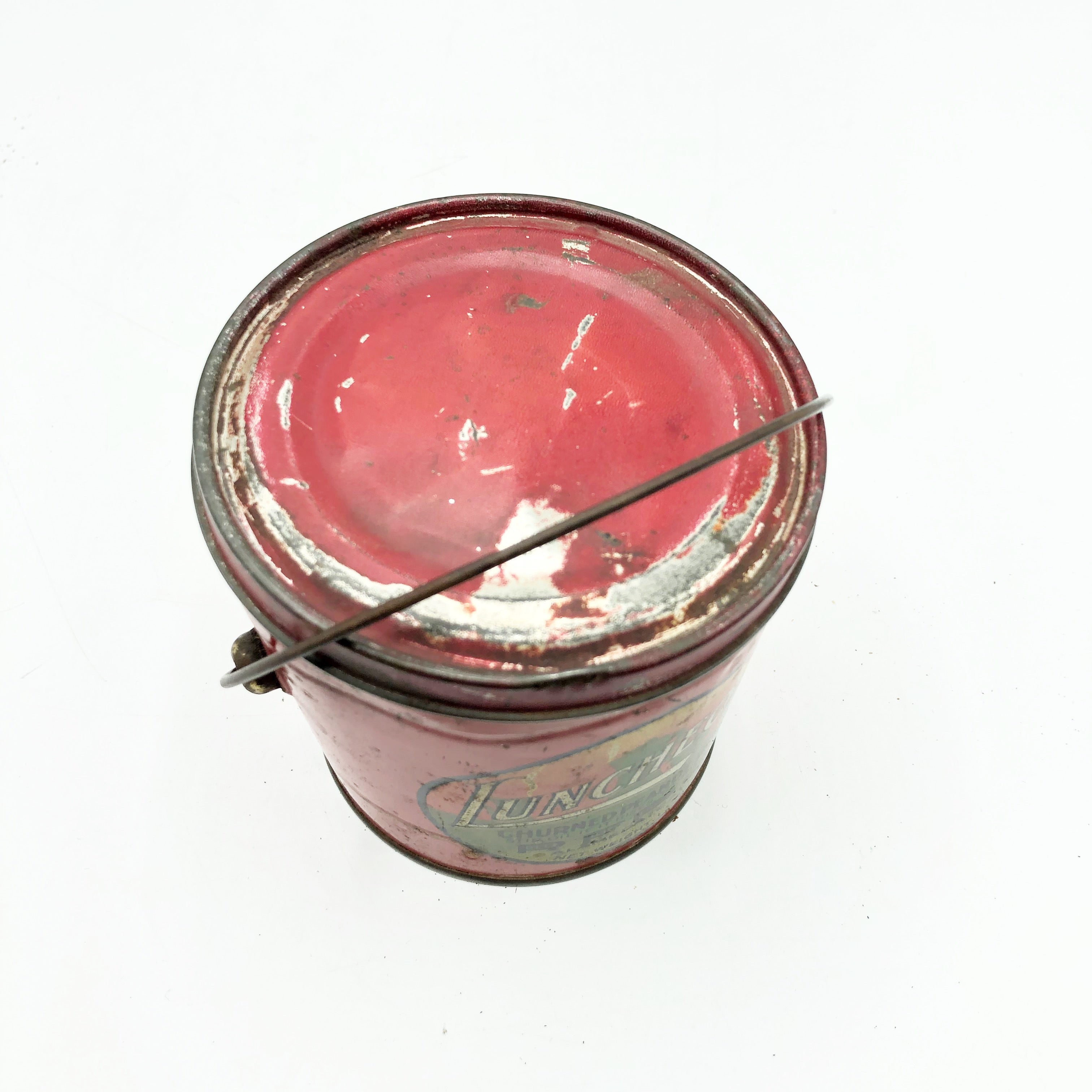 Antique Luncheon Peanut Butter Tin Litho Pail Tin