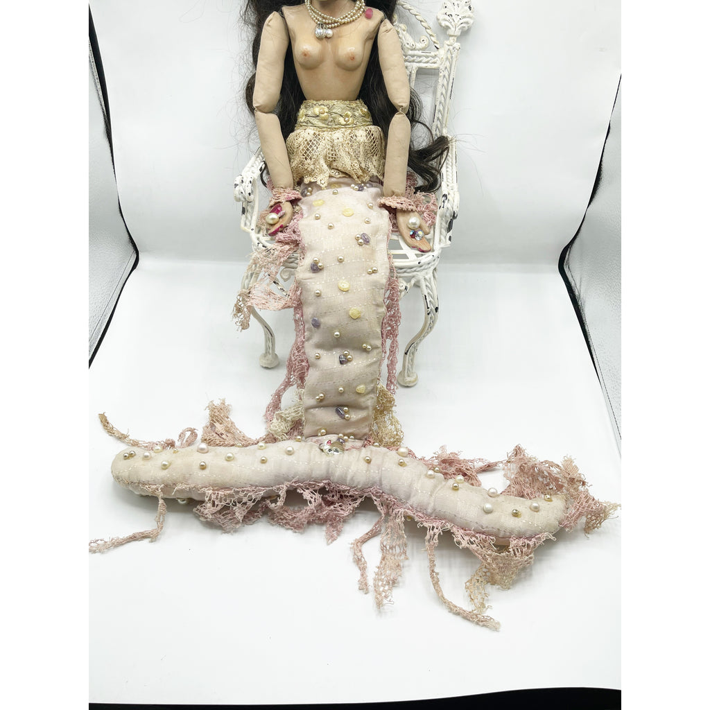 Local Artist Embellished Mermaid Bed Doll