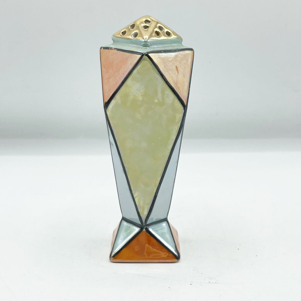 Vintage 1920’s-30’s Art Deco Lusterware Japan Cubist Style Sugar Shaker