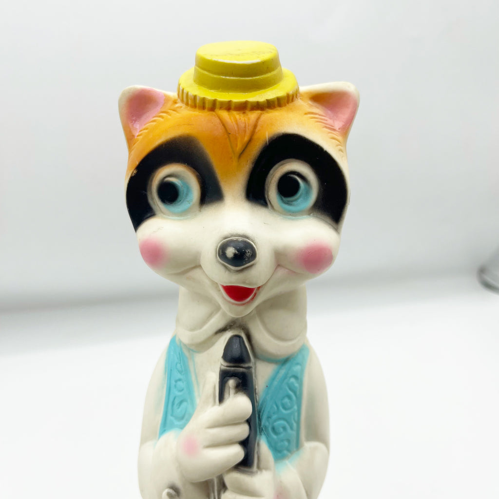 Vintage Alan-Jay Clorolyte Raccoon W. Clarinet Squeak Toy