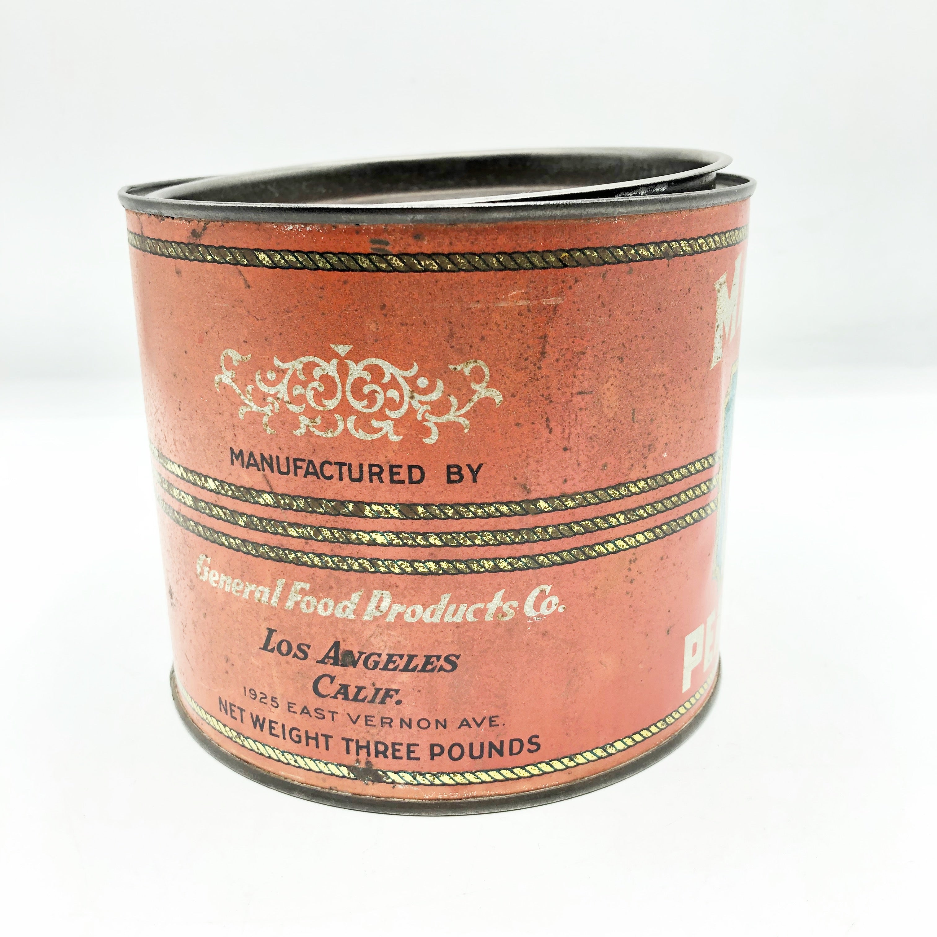 Vintage Antique Advertising Maximum General Foods Tin Litho Pail Tin