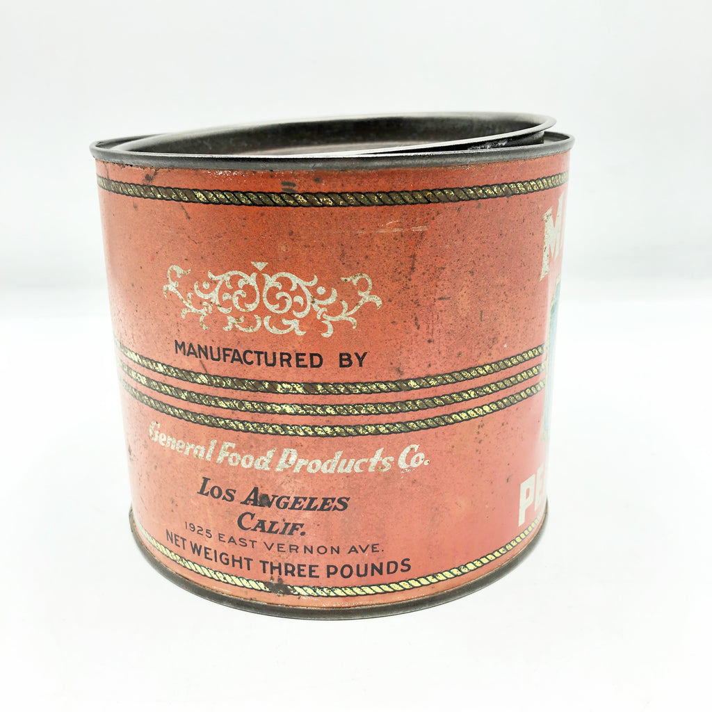 Vintage Antique Advertising Maximum General Foods Tin Litho Pail Tin
