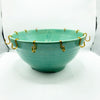 Vintage 14” Bauer Footed 1930’s Punch Bowl W/ 12 Cups