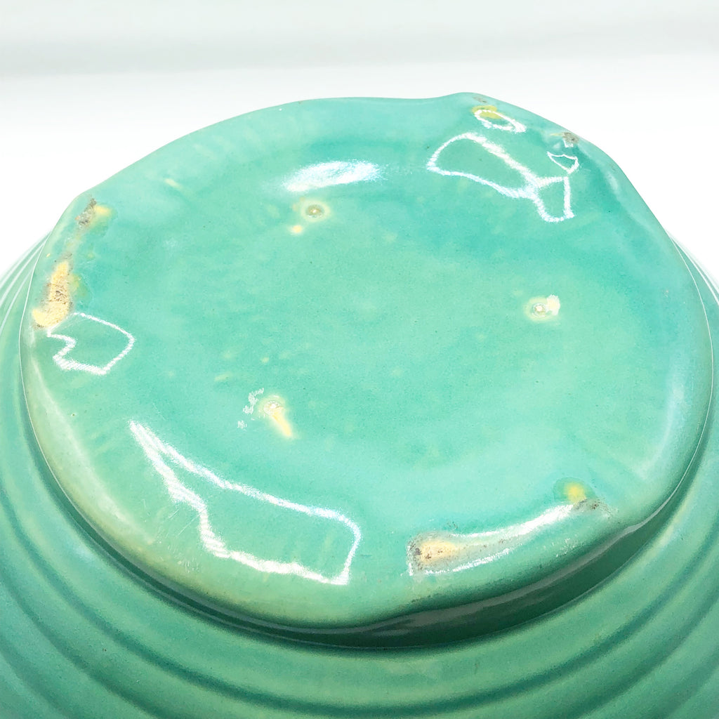 Vintage 14” Bauer Footed 1930’s Punch Bowl W/ 12 Cups