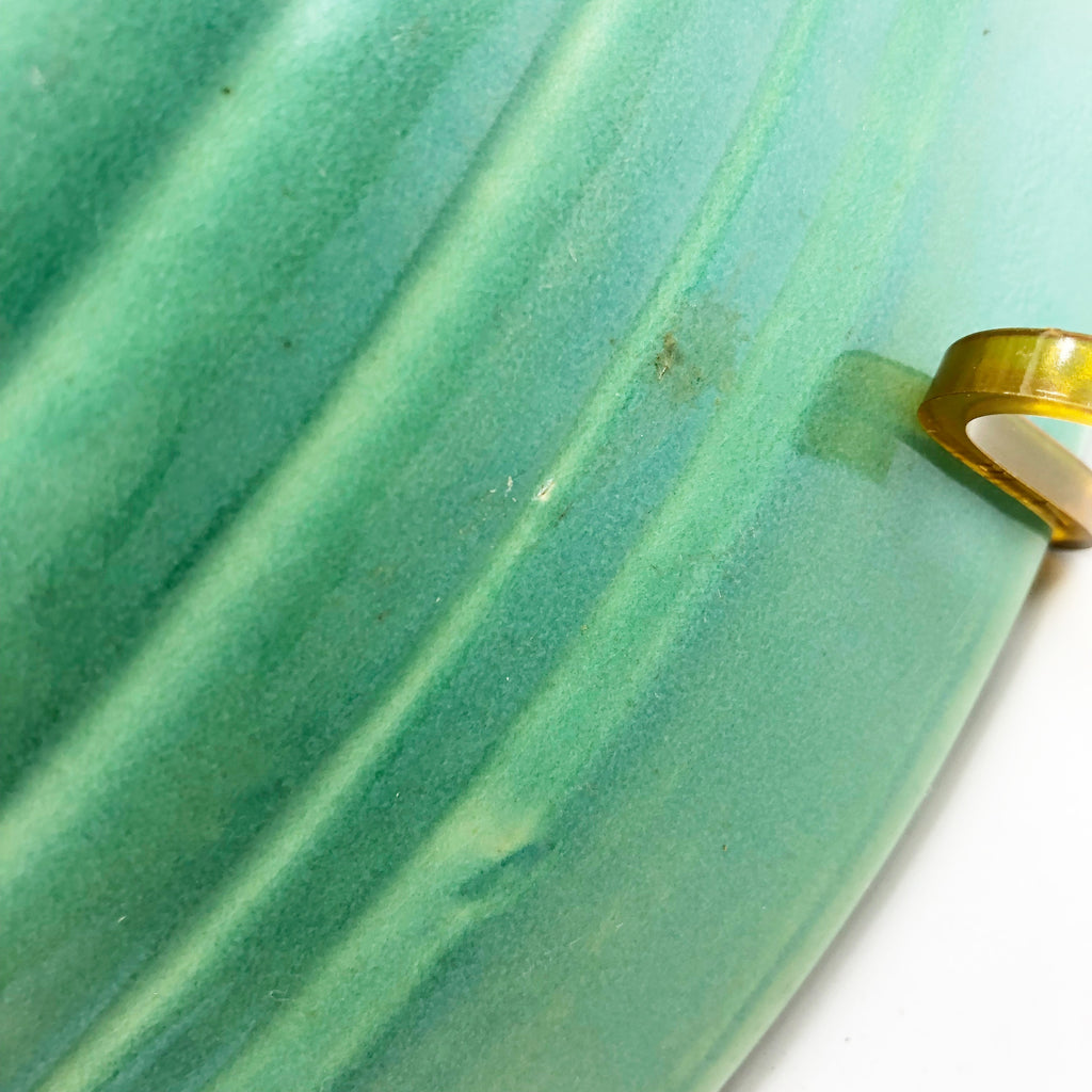 Vintage 14” Bauer Footed 1930’s Punch Bowl W/ 12 Cups