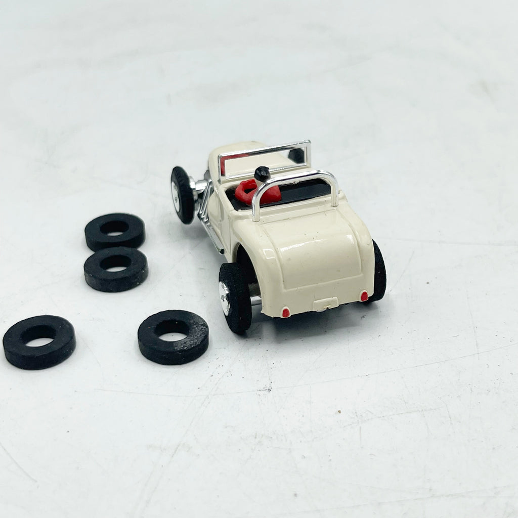 Vintage Aurora HO Scale White Roadster Slot Car