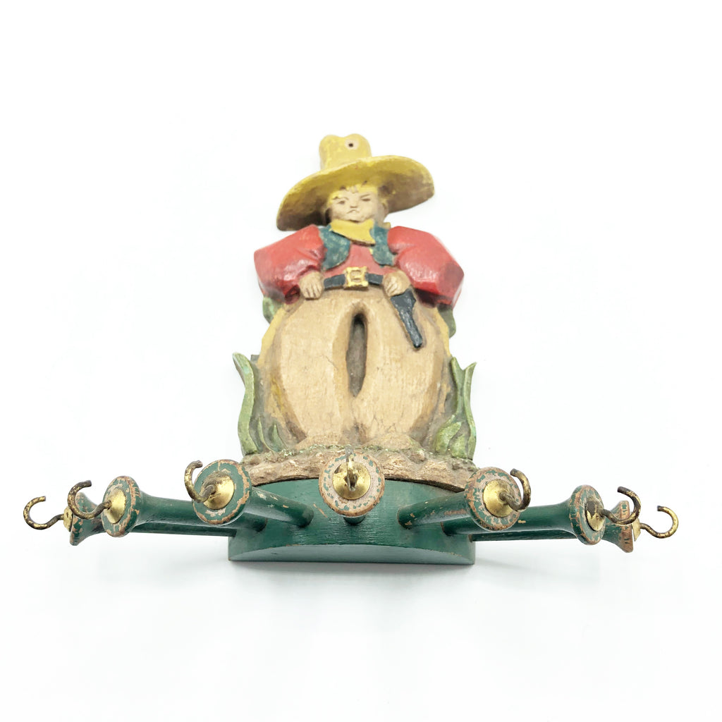 Vintage 1930’s Cowboy Cup Holder/ Towel Holder