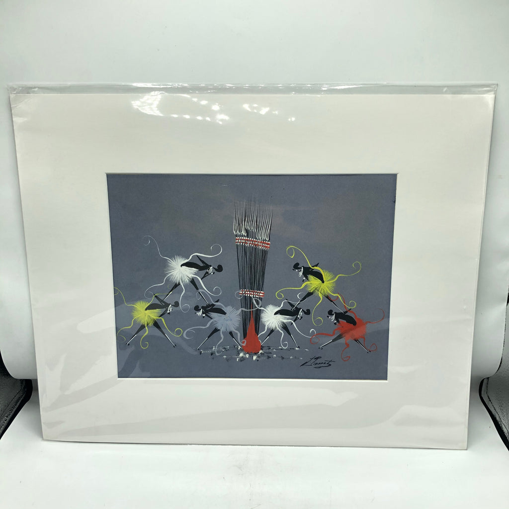 Mid Century Modern African Dancer Painting