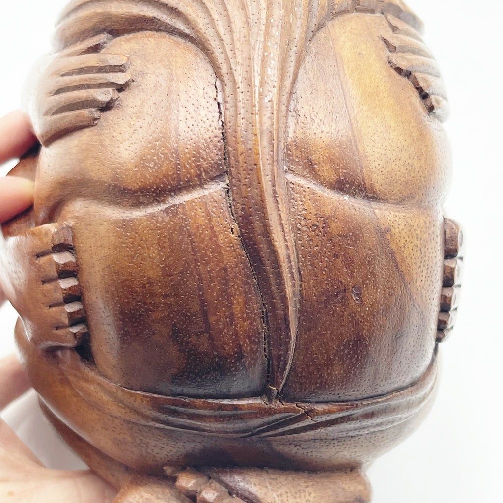 Vintage Hand Carved Wooden Couple Hugging Statue