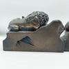 Vintage Metal Lion Book Ends