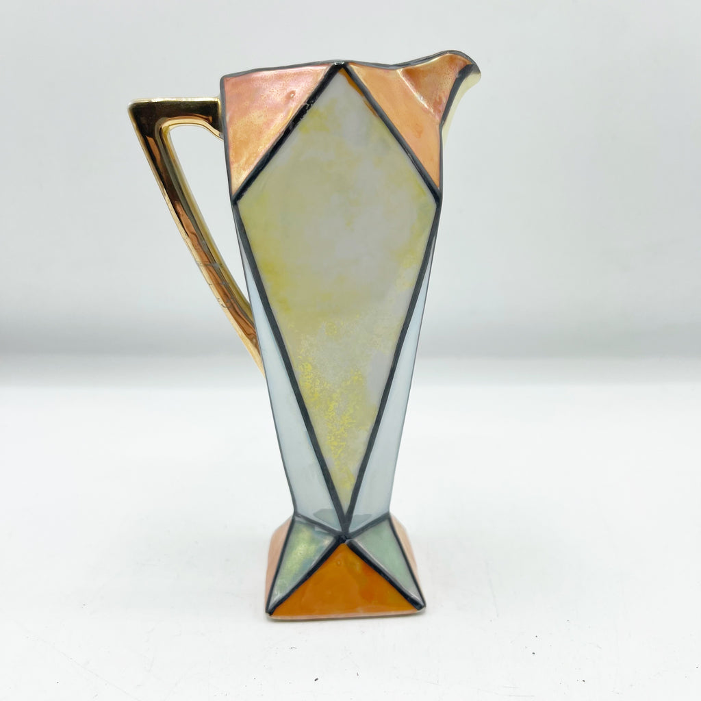 Vintage Art Deco 1920’s-30’s Lusterware Cubist Style Creamer.