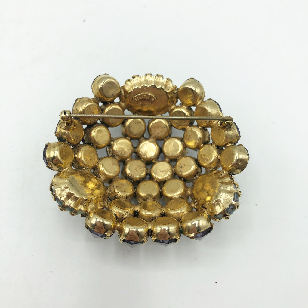 Vintage Schreiner N.Y. Large Rhinestone Brooch