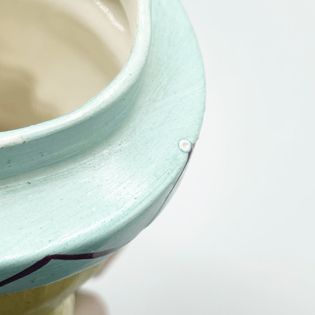 Vintage Blue Hat Female Head Vase