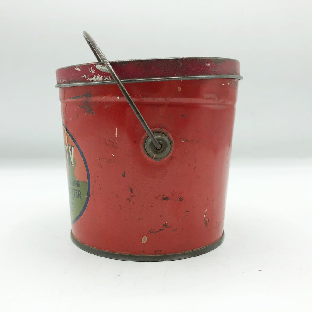 Antique Luncheon Peanut Butter Tin Litho Pail Tin