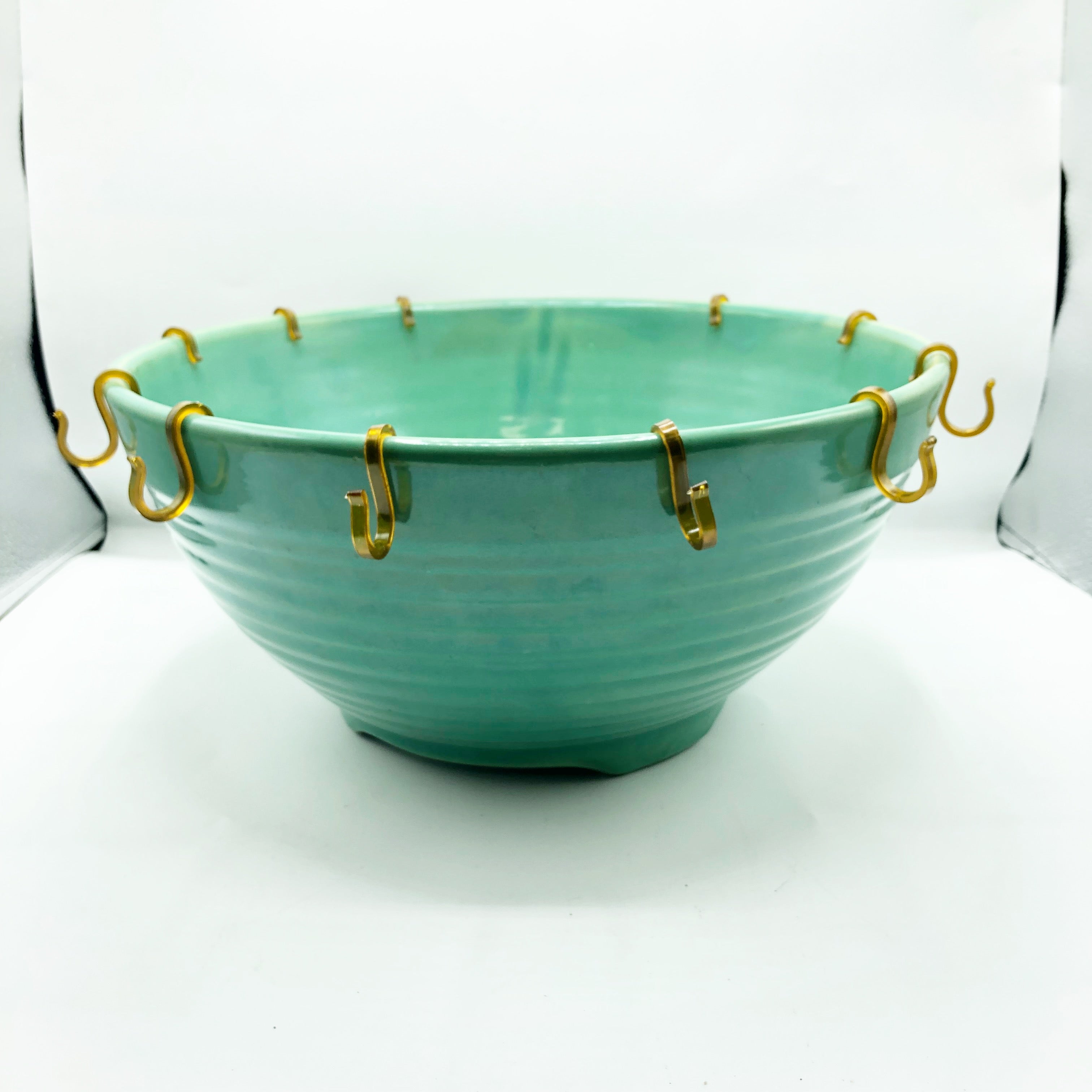 Vintage 14” Bauer Footed 1930’s Punch Bowl