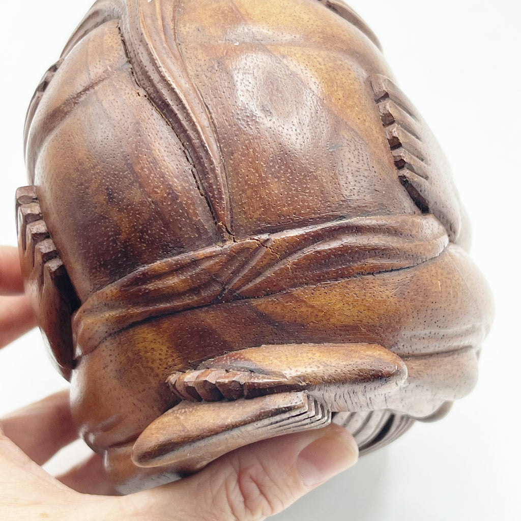 Vintage Hand Carved Wooden Couple Hugging Statue