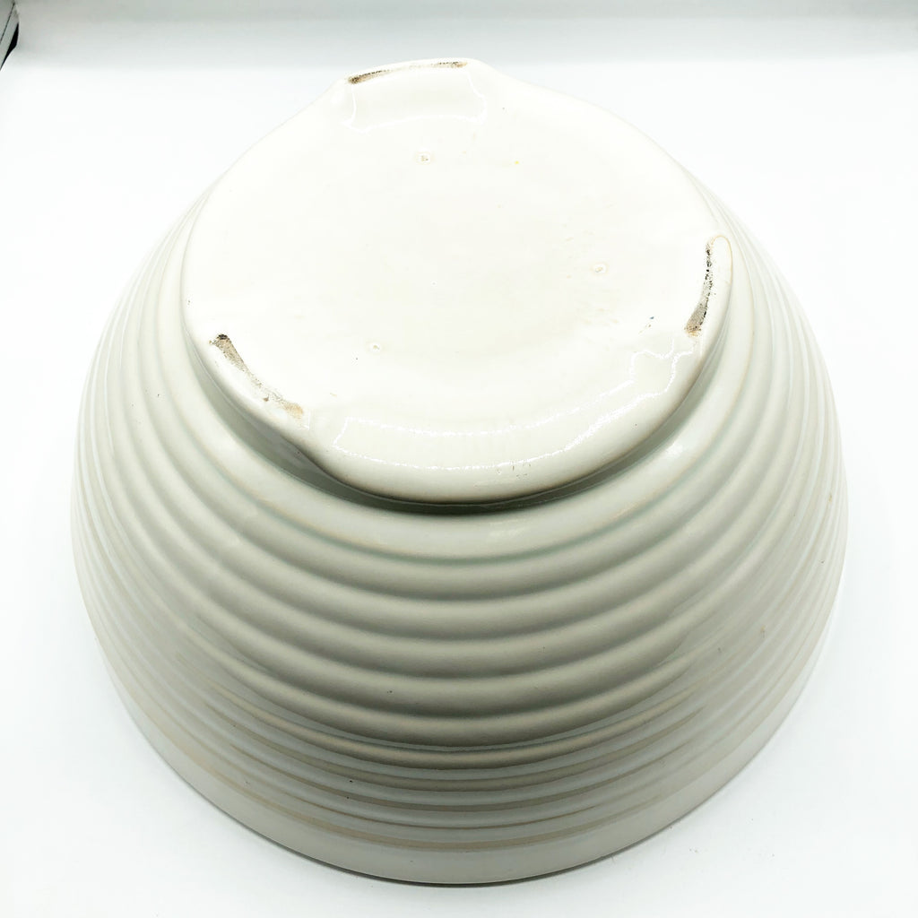 Vintage 1930’s Bauer Pottery White Footed 14” Punch Bowl