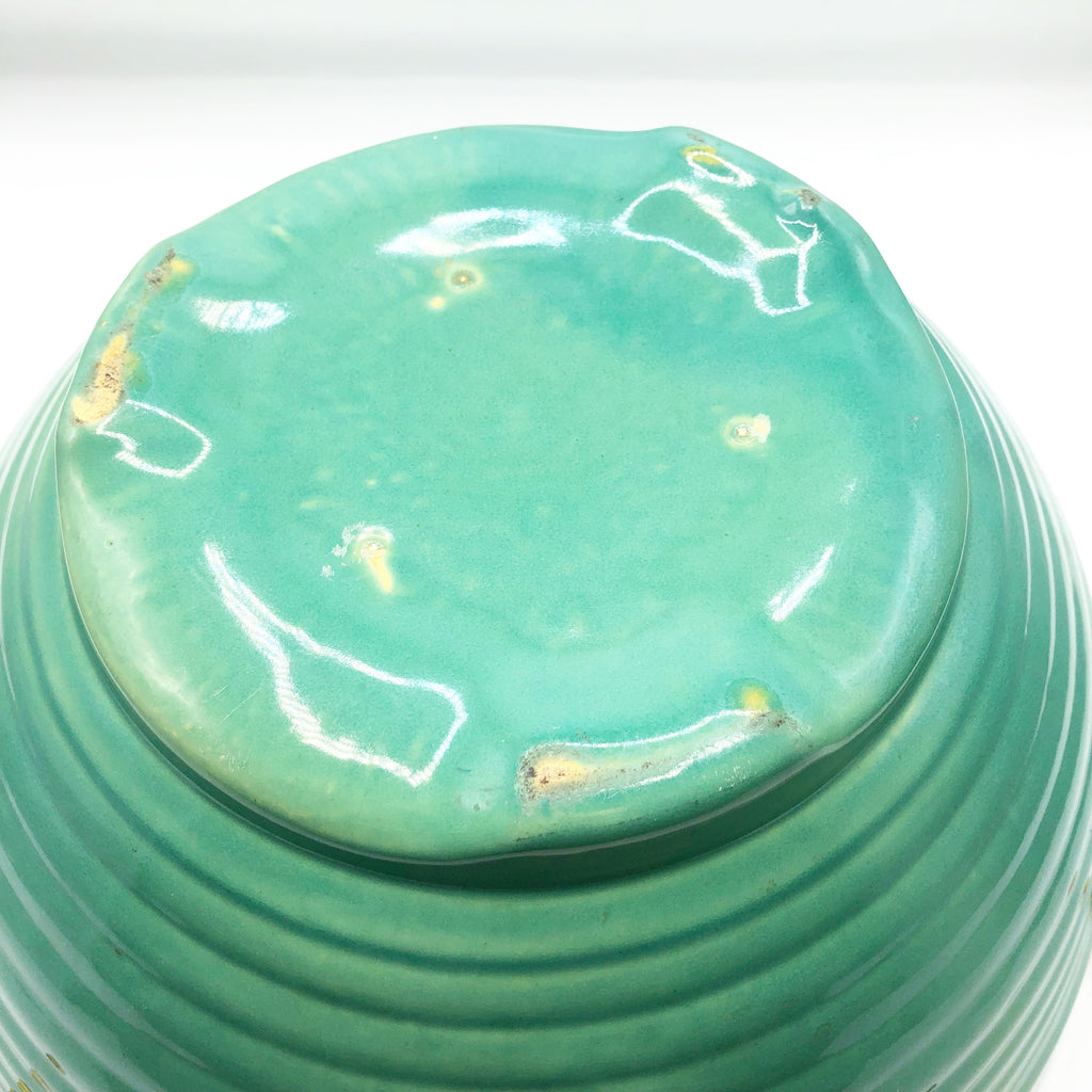 Vintage 14” Bauer Footed 1930’s Punch Bowl W/ 12 Cups