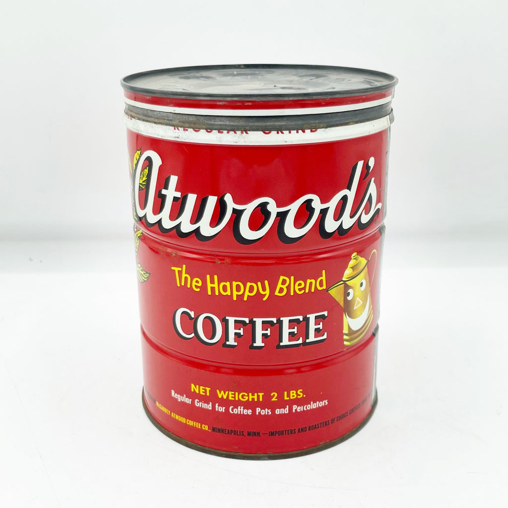 Vintage Super Clean Atwood’s Coffee Can W/ Litho Graphics Circa 1930