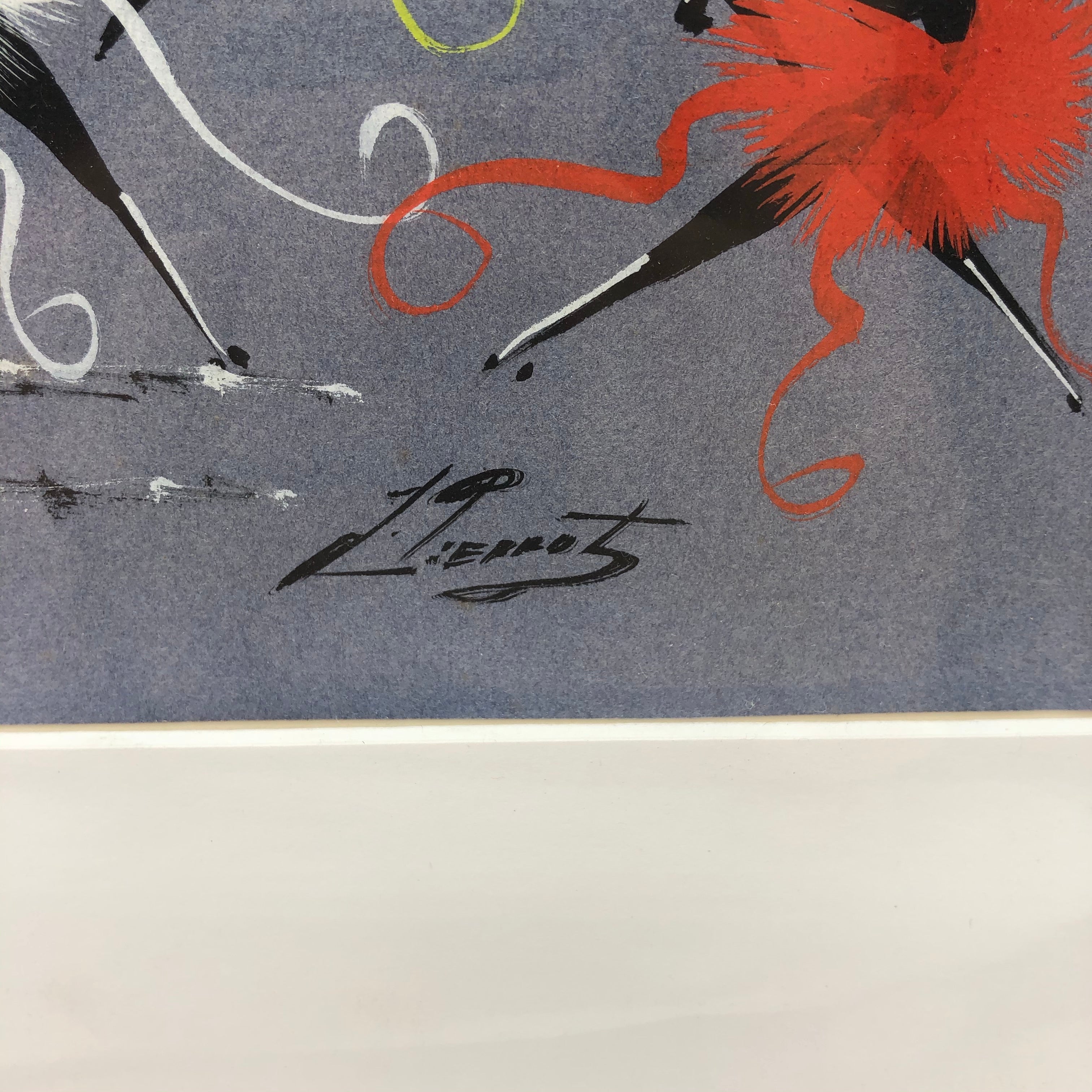 Mid Century Modern African Dancer Painting