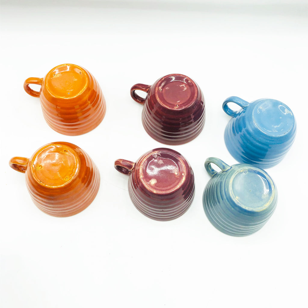 Vintage 14” Bauer Footed 1930’s Punch Bowl W/ 12 Cups