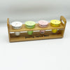 Vintage 1950’s Ceramic Party Spice Bar W/ Wood Rack